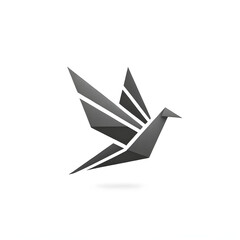 Abstract Geometric Origami Bird Silhouette, Concept of Minimalist Design, Peace, Freedom, and Simplicity in Modern Art