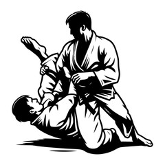 Judo Style Pose Martial Art	