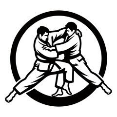 Judo Style Pose Martial Art	