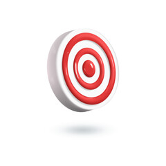 3d target icon. Vector 3d illustration in cartoon plastic minimalistic style. Reaching the goal concept. EPS 10