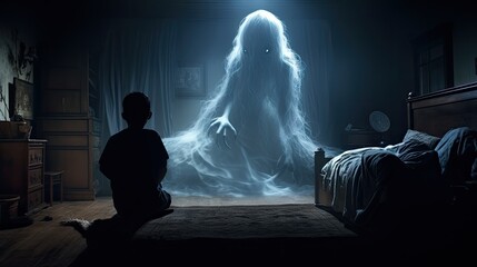 Paranormal activity concept, denoting events or phenomena such as telekinesis or clairvoyance that are beyond the scope of normal scientific understanding - obrazy, fototapety, plakaty