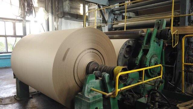 conveyor of a paper-making machine at a paper factory in the production of technical paper for packaging and electrical engineering