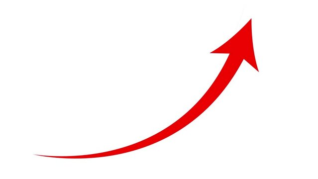 white arrow rising transparent channel..