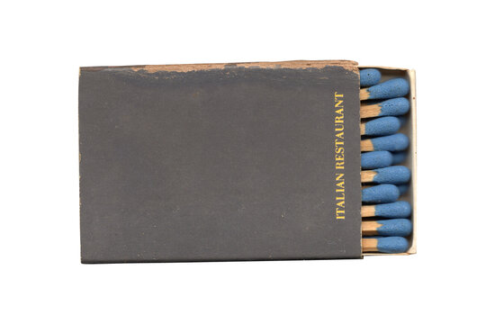 vintage old retro frayed matchbox with matches on transparent png background