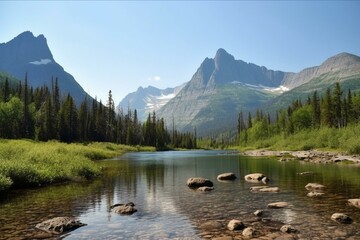 A picture of Glacier National Park. Generative AI