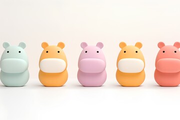 Naklejka premium 可愛いカバくん（3D）