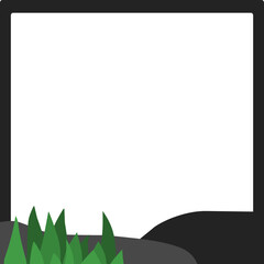 Fototapeta premium Simple Abstract Border with the Island Theme