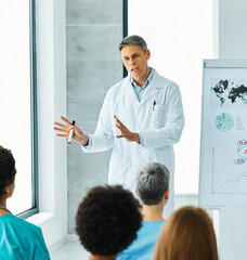 seminar business meeting doctor conference audience presentation education lecture hospital man...