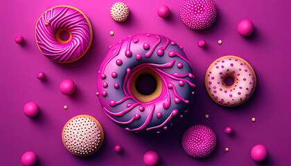 simplicity graphic design of donuts