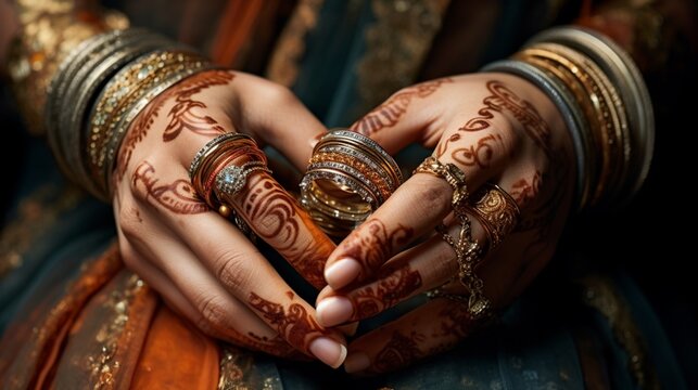 henna tattoo on hands generated by AI