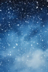 Naklejka na ściany i meble Deep blue Christmas night sky filled with stars