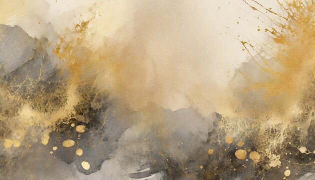 Elegant dark and gold abstract ink background © CreativeStock