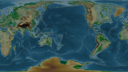 Niuafo'ou plate - global map. Patterson Cylindrical. Physical