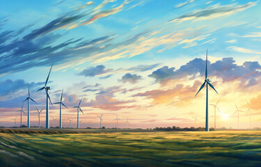 Nature alternative renewable technology wind environment electricity ecological turbine landscape windmill energy