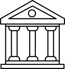 School building line icon, college or university vector pictogram.