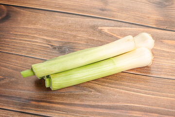Raw natural ripe organic leek onion