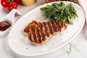 Delicous grilled pork meat steak