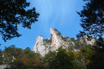 mountain, rock, landscape, sky, stone, tree, cliff, travel