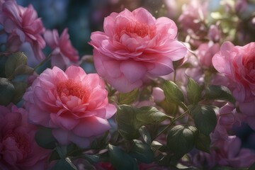 pink and yellow flowers