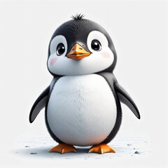 Fototapeta premium Children's Book Magic: Minimalist Penguin Illustration