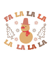 Fa La La La La, La La La La retro Christmas t shirt.  retro Christmas t shirt deign. 