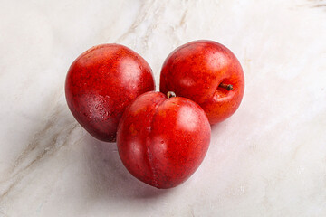 Ripe sweet juicy red plum