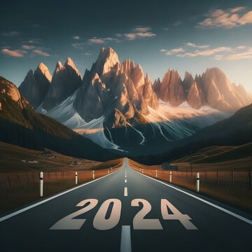 2024 Journey: Majestic Mountain Road Landscape