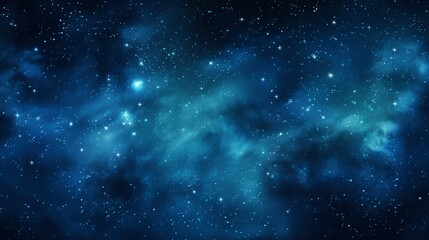 Abstract blue space background with stars and nebula