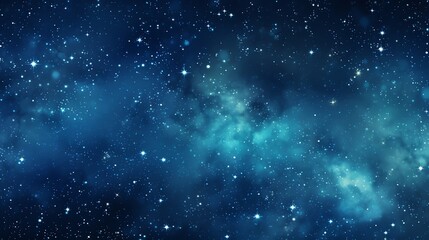 Abstract blue space background with stars and nebula