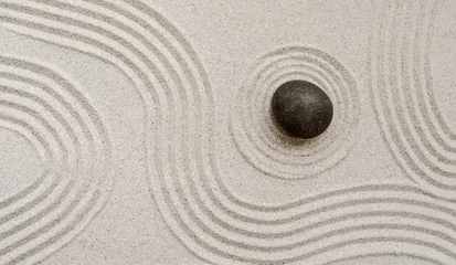 Fotobehang Zen Zen stone garden Japanese top view, Circle round sand background, Meditation of Buddhism   © Nature Peaceful 