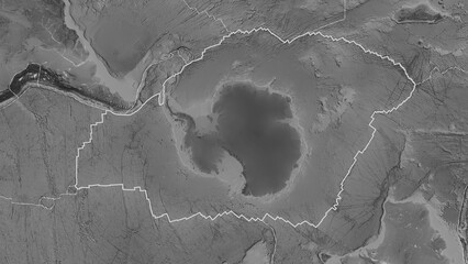 Antarctica plate outlined. Patterson Cylindrical. Grayscale © zelwanka