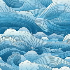Ocean Waves Ombre Elegance Pattern
