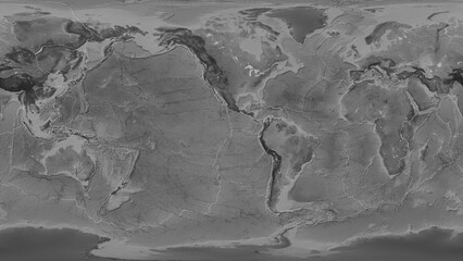 Fototapeta premium Galapagos plate - global map. Patterson Cylindrical. Grayscale