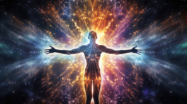 cosmic consciousness new age psychedelic spiritual meditation - by generative ai