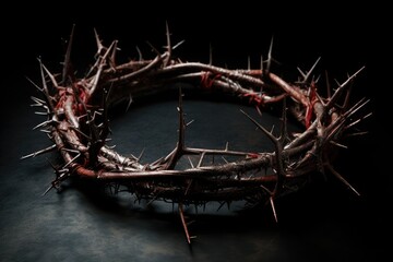 Crown of thorns, symbol of sacrifice and suffering - obrazy, fototapety, plakaty