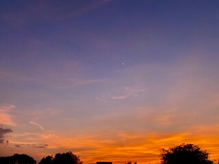 sunset over the field