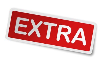 Extra square sticker isolated on white