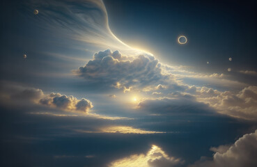 Obraz na płótnie Canvas abstraction sky planets clouds nebula