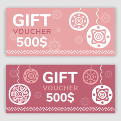 Naklejka premium Gift voucher template. Vector illustration