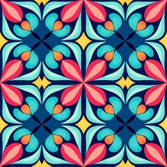 Fototapeta premium Kaleidoscope of Symmetrical Shapes Pattern