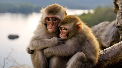 Naklejka premium monkey | generative AI