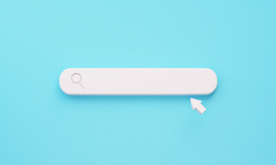 minimal blank search bar on a blue background