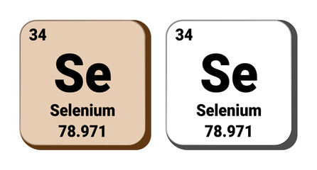 Se, Selenium element vector icon, periodic table element. Vector illustration EPS 10 File. Isolated on white background.