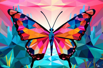 WPAP Stail Flying Butterfly