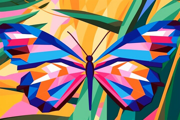 Tail wpap butterfly on leaves