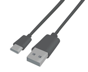 Fast charging type C cable. vector