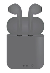 Grey  wireless ear phones. vector