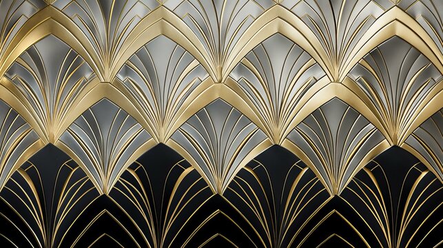 photo of gold and silver art deco metallic pattern