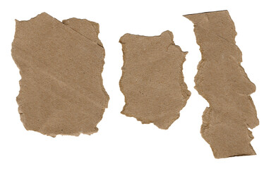 torn and frayed cardboard ripped paper on transparent png background