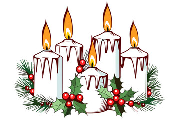 christmas candles and decorations